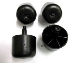 NYLON BLACK DOWEL BUN FEET - LEGS - FURNITURE GLIDES - FURNITURE SUPPORTS