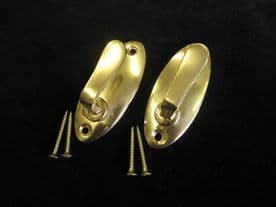 Pair of oval tassel hooks - curtain tie back wall hook