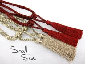 Pair of Small curtain tassel tiebacks Red Gold IDEAL FOR SMALL WINDOWS Tie backs