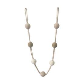 Pom Pom Rope Tieback - Single - Natural Curtain Rope Cord Tie Back 90cm