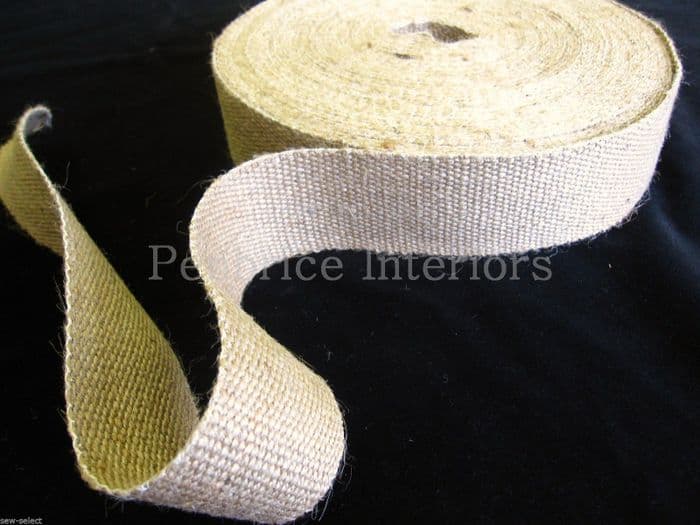 Reel of STRONG jute upholstery chair webbing roll seat seating tape - 33mt 2