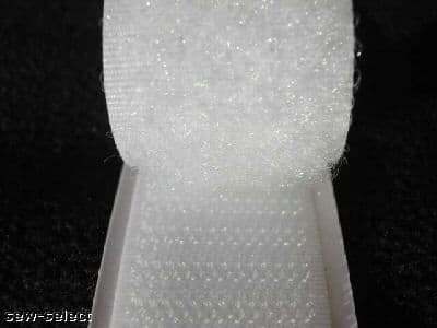 RIPFAST Hook & Loop tape White 25mm STRONG sew + stick fastening 2 x 25mt