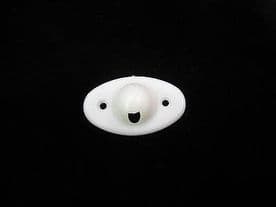 Roller blind cord knot holder. For cords fitted in centre of spring roller blind