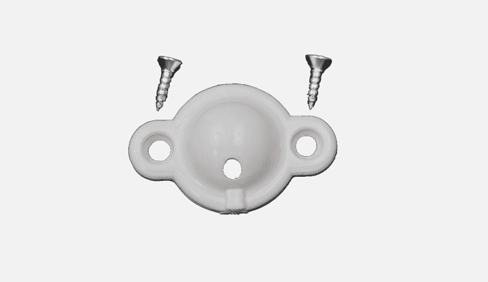 Roller blind cord knot holder. For cords fitted in centre of spring roller blind