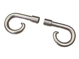 Silver Curtain Pole Finials 20mm Ram Horn Wrought Iron Rod Ends 13 cm Iron Works