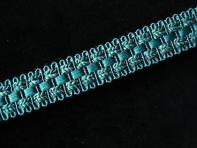 Turquoise blue chair braid Fabric edge trimming for upholstery craft.  PER METRE