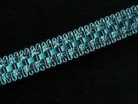 Turquoise blue chair braid Fabric edge trimming for upholstery craft. PER METRE
