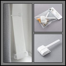 Vertical Blind Slat Holdbacks White Tieback Arms PAIR Louvreties Ties + Screws