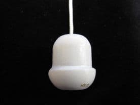 WHITE CORD PULL METAL ROMAN BLIND ACORN