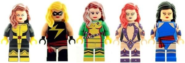 5 Female Superheroes (Ms Mavel, Psylocke (Betsy), Rogue, Shadowcat & Starfire)