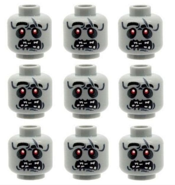 9 Custom Zombie Alien UFO Heads for The Walking Dead Minifigures