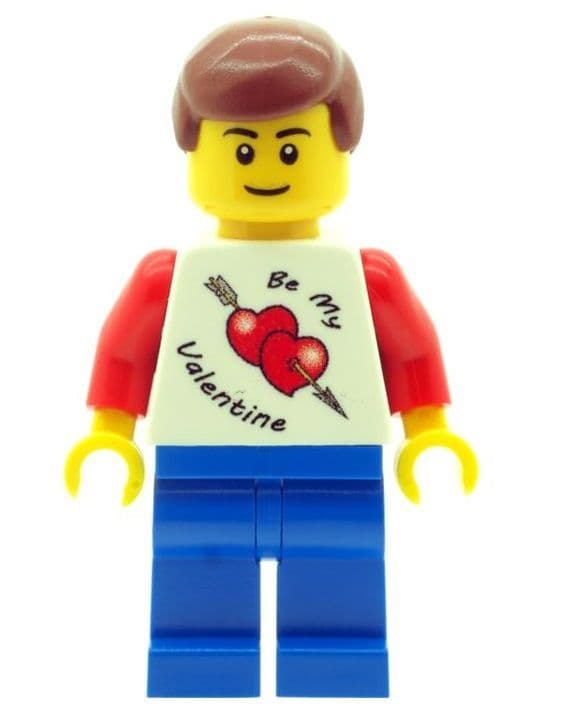 Boy with Valentine T-Shirt - Custom Designed Minifigure