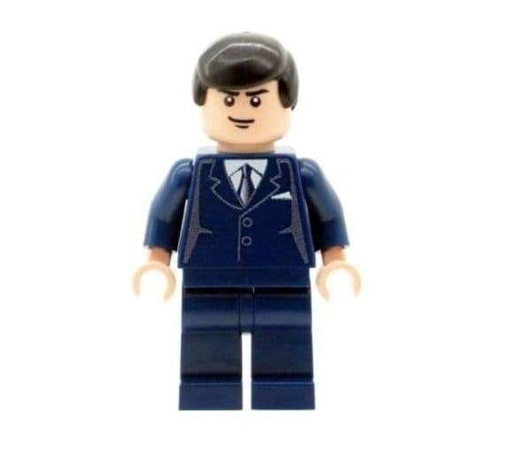 Bruce Wayne in Navy Suit - Custom Designed Minifigure