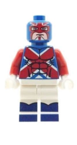 Captain Britain (British equivalent of Captain America) - Custom Designed Minifigure