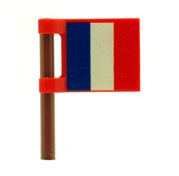 Custom Minifigure French Flag France Printed on Both Sides Printed on LEGO Parts