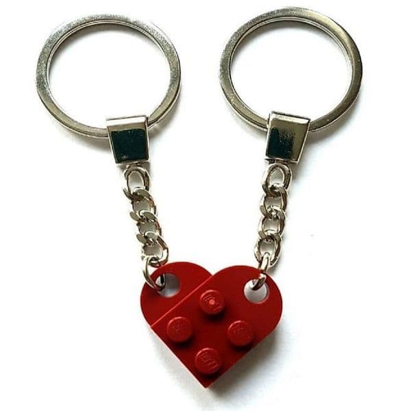 Dark red love heart Keyring/keychain