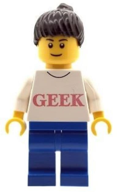 Female/ Girl with Geek T Shirt - Custom Designed Minifigure