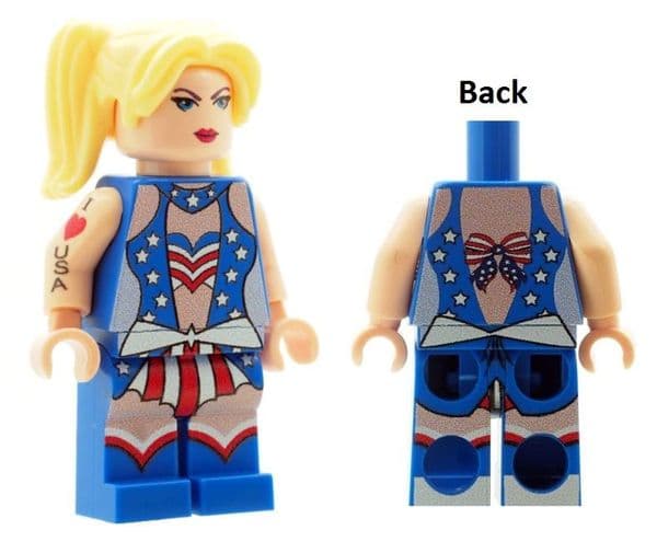 Female In American (USA) Flag Dress - Custom Designed Minifigure