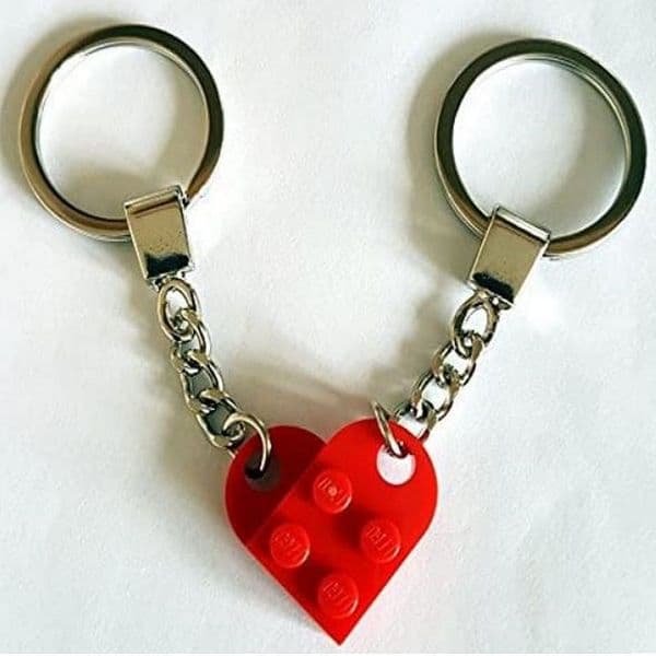 LEGO® Bright Red love heart Keyring/keychain