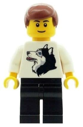 Male/Boy with Husky Dog T Shirt - Custom Designed Minifigure