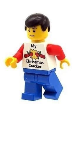 Male Boy with My Christmas Cracker T-Shirt - Custom Designed Minifigure