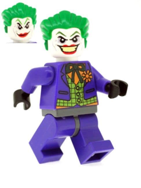 Purple Joker with Dual Faced Head - Custom Designed Minifigure