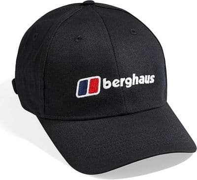 BERGHAUS BASEBALL CAP.NEW LOGO RECOGNITION BLACK STRAPBACK BUCKLE HAT W25