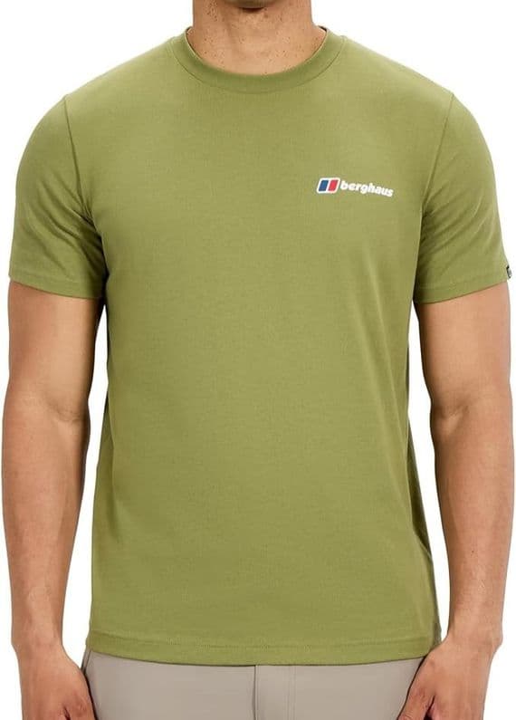 BERGHAUS MENS T SHIRT.NEW CLASS LOGO GREEN COTTON SHORT SLEEVED TEE TOP W25