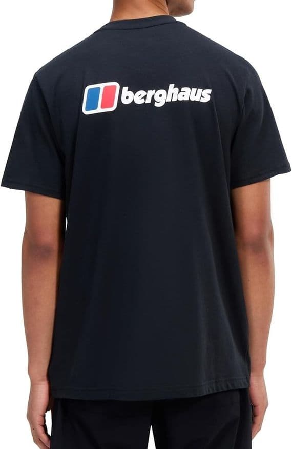 BERGHAUS MENS T SHIRT.NEW FRONT & BACK BLACK BACKPRINT SHORT SLEEVED TEE TOP W25