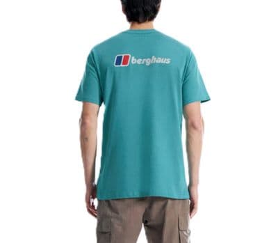 BERGHAUS MENS T SHIRT.NEW FRONT & BACK BLUE COTTON SHORT SLEEVED TEE TOP S26