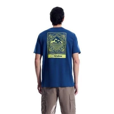 BERGHAUS MENS T SHIRT.NEW MATRIX NAVY BACKPRINT COTTON SHORT SLEEVED TEE TOP S26