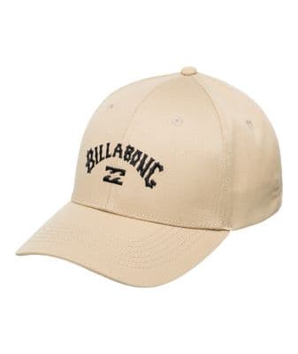 BILLABONG BASEBALL CAP.ARCH GRAVEL BEIGE COTTON CURVED PEAK SNAPBACK HAT S25