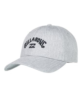 BILLABONG BASEBALL CAP.ARCH GREY HEATHER COTTON CURVED PEAK SNAPBACK HAT S25