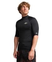 BILLABONG MENS RASH GUARD VEST.BLACK RE ISSUE BACKPRINT UPF50+ SURFER TOP S26