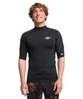 BILLABONG MENS RASH GUARD VEST.BLACK RE ISSUE BACKPRINT UPF50+ SURFER TOP S26