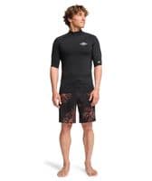 BILLABONG MENS RASH GUARD VEST.BLACK RE ISSUE BACKPRINT UPF50+ SURFER TOP S26