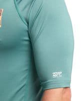 BILLABONG MENS RASH GUARD VEST.GREEN RE ISSUE BACKPRINT UPF50+ SURFER TOP S26