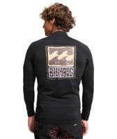 BILLABONG MENS RASH GUARD VEST.RE ISSUE BLACK LONG SLEEVED UPF50+ SURFER TOP S26