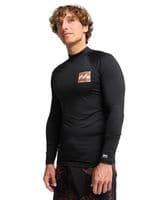 BILLABONG MENS RASH GUARD VEST.RE ISSUE BLACK LONG SLEEVED UPF50+ SURFER TOP S26
