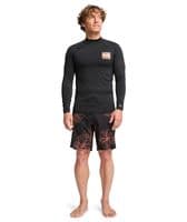 BILLABONG MENS RASH GUARD VEST.RE ISSUE BLACK LONG SLEEVED UPF50+ SURFER TOP S26