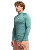 BILLABONG MENS RASH GUARD VEST.WAVES ALL DAY LONG SLEEVED UPF50+ SURFER TOP S26