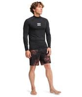 BILLABONG MENS RASH GUARD VEST.WAVES BLACK ALL DAY LONG SLEEVED UPF50+ TOP S26