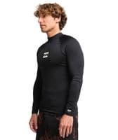 BILLABONG MENS RASH GUARD VEST.WAVES BLACK ALL DAY LONG SLEEVED UPF50+ TOP S26