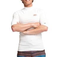BILLABONG MENS RASH GUARD VEST.WHITE RE ISSUE BACKPRINT UPF50+ SURFER TOP S26