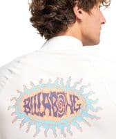 BILLABONG MENS RASH GUARD VEST.WHITE RE ISSUE BACKPRINT UPF50+ SURFER TOP S26