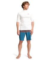 BILLABONG MENS RASH GUARD VEST.WHITE RE ISSUE BACKPRINT UPF50+ SURFER TOP S26