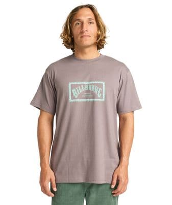 BILLABONG MENS T SHIRT.ARCH FRAME GREY PURPLE COTTON SHORT SLEEVED TEE TOP W25
