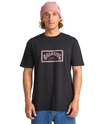 BILLABONG MENS T SHIRT.ARCH FRAME PREMIUM BLACK COTTON SHORT SLEEVED TEE TOP W25