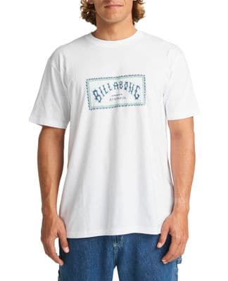 BILLABONG MENS T SHIRT.ARCH FRAME PREMIUM WHITE COTTON SHORT SLEEVED TEE TOP W25