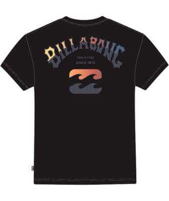 BILLABONG MENS T SHIRT.NEW ARCH FADE BACKPRINT BLACK SHORT SLEEVED TEE TOP W25